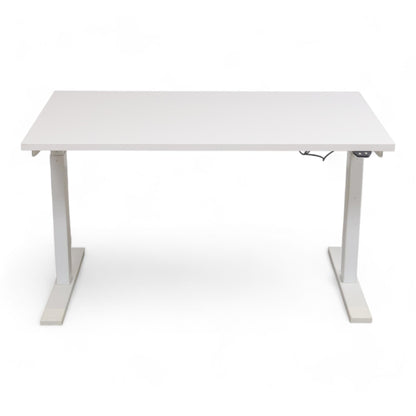 Elektrisk hev/senk skrivebord 140x70 cm, hvit laminat, Linak