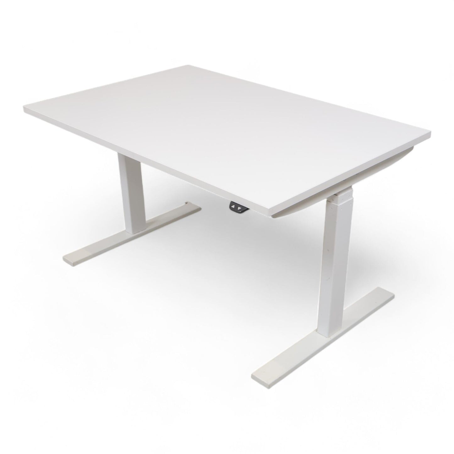 El hev/senk skrivebord i hvit, 120x80cm