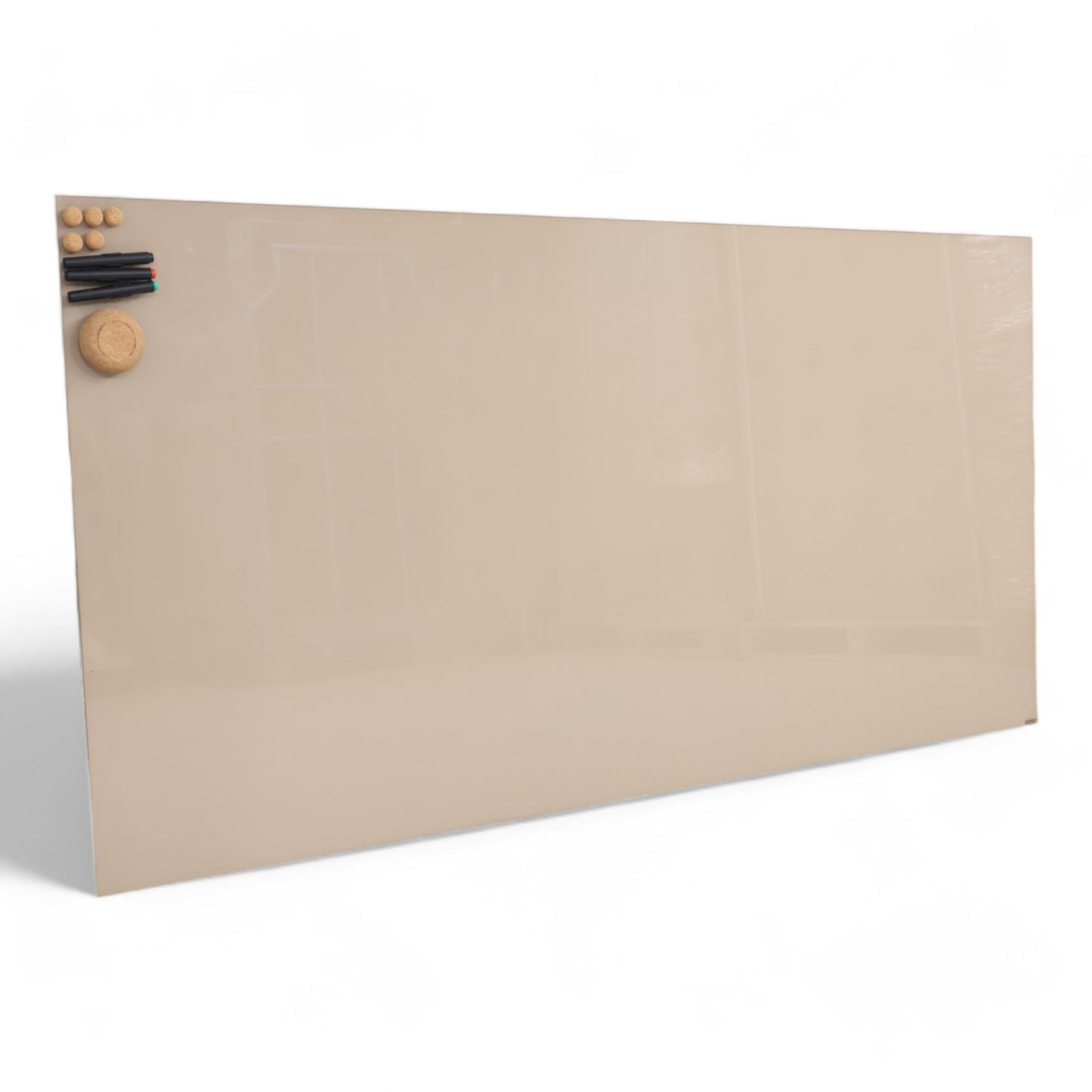 Utmerket tilstand | Osnes Mood glasstavle i beige, 100x200 cm