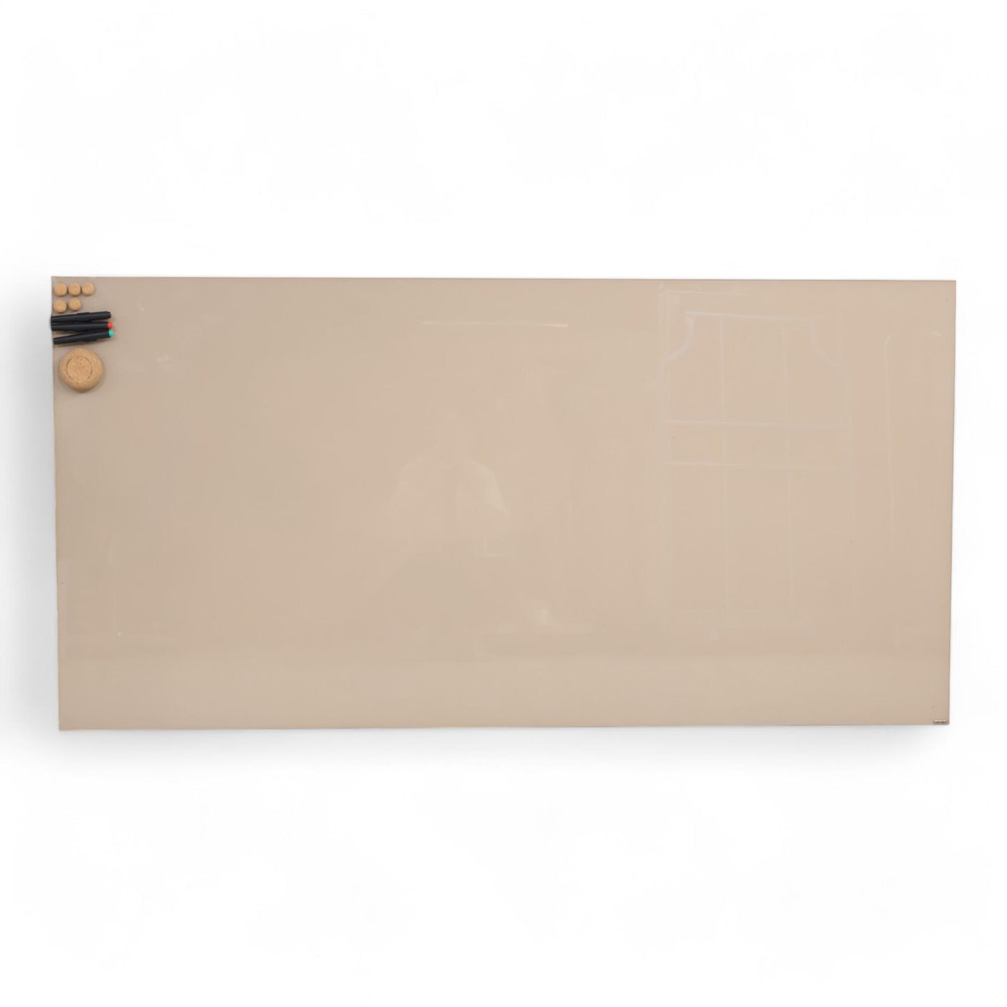 Utmerket tilstand | Osnes Mood glasstavle i beige, 100x200 cm