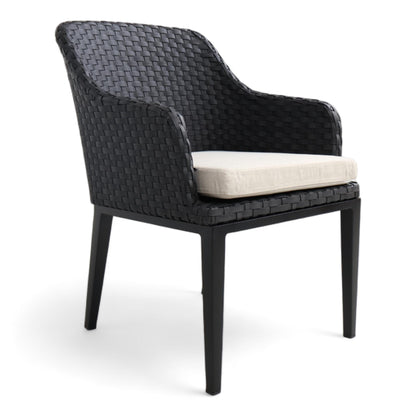 Helt nytt | Crosby hage spisestol i sort med beige pute