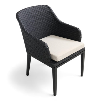 Helt nytt | Crosby hage spisestol i sort med beige pute