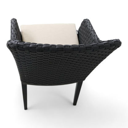 Helt nytt | Crosby hage spisestol i sort med beige pute