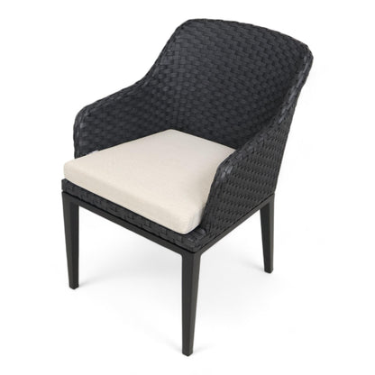 Helt nytt | Crosby hage spisestol i sort med beige pute