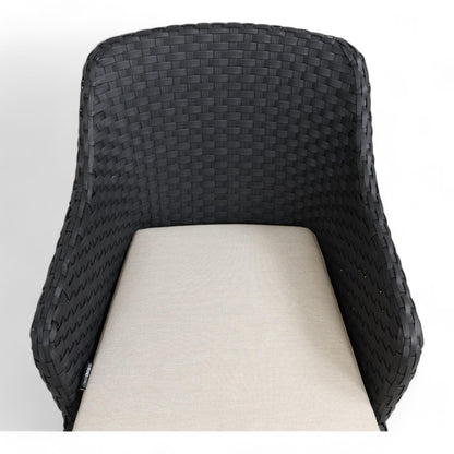 Helt nytt | Crosby hage spisestol i sort med beige pute