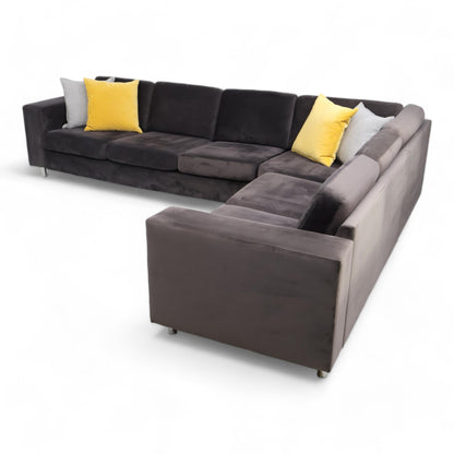 Nyrenset | Mørk grå Vision hjørnesofa i velur fra A-Møbler