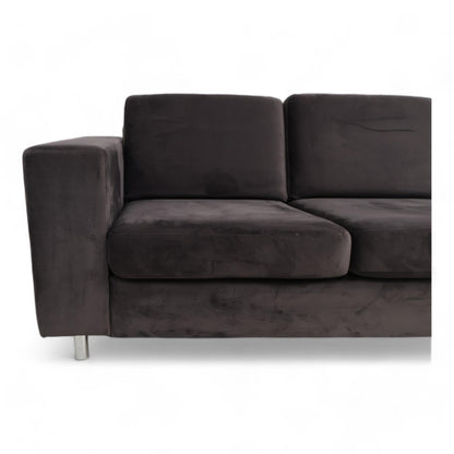 Nyrenset | Mørk grå Vision hjørnesofa i velur fra A-Møbler