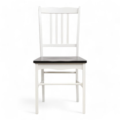 Nyrenset | Hvit med mørk brun sete stol fra Jysk