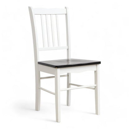 Nyrenset | Hvit med mørk brun sete stol fra Jysk