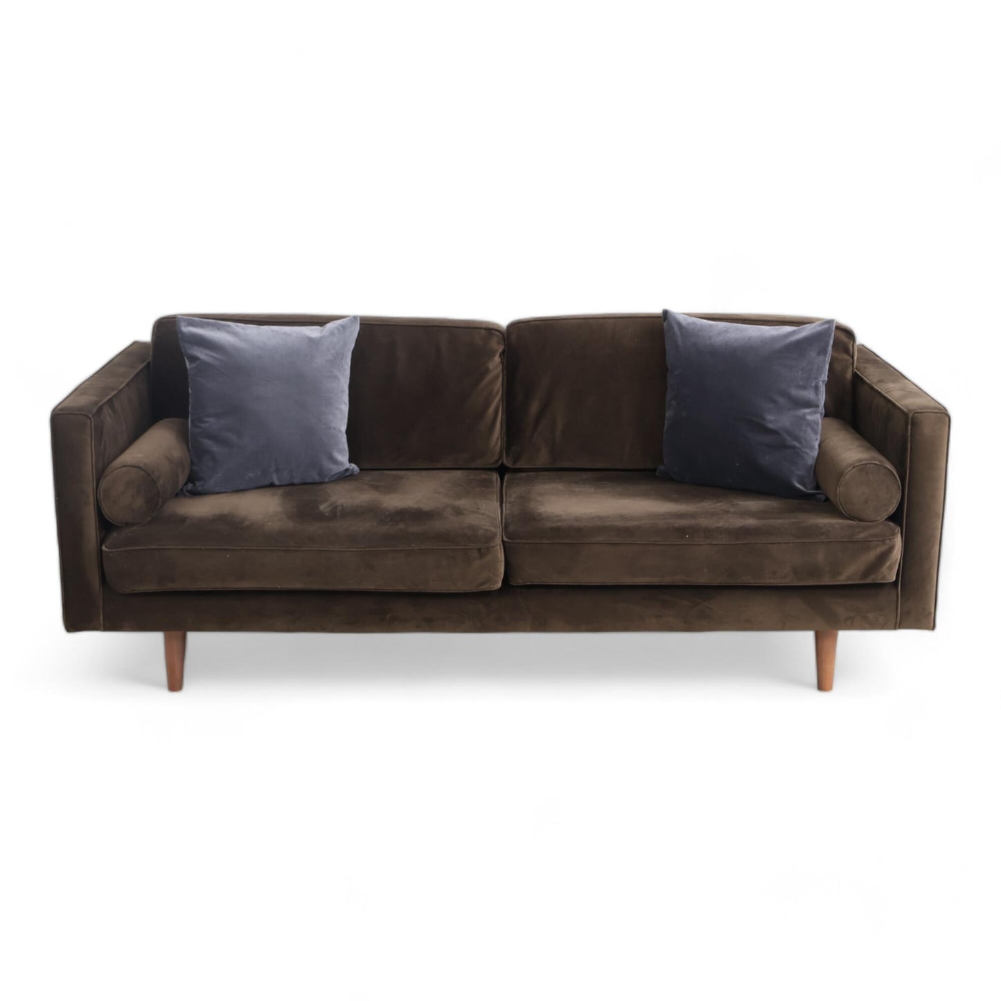 Nyrenset | SofaCompany Harper 3-seter sofa i mørk brun velur