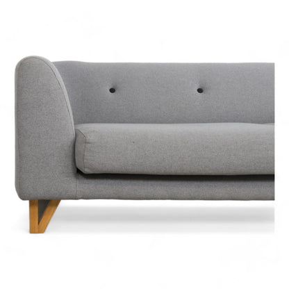 Nyrenset | Lys grå ull Eddie 3-seter sofa fra Sofacompany