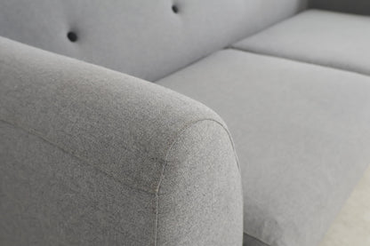 Nyrenset | Lys grå ull Eddie 3-seter sofa fra Sofacompany