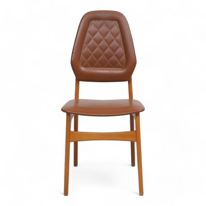 Retro spisestuestoler i teak/brun i 1960-talls stil