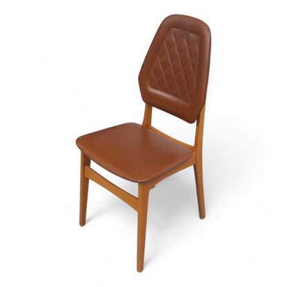 Retro spisestuestoler i teak/brun i 1960-talls stil