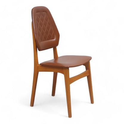 Retro spisestuestoler i teak/brun i 1960-talls stil