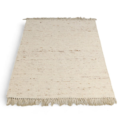 Nyrenset | 100% ullteppe i beige, størrelse 140x200 cm