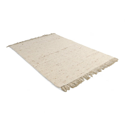 Nyrenset | 100% ullteppe i beige, størrelse 140x200 cm