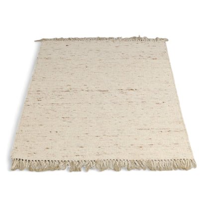 Nyrenset | 100% ullteppe i beige, størrelse 140x200 cm