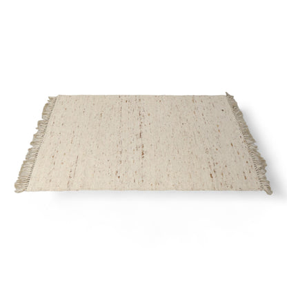 Nyrenset | 100% ullteppe i beige, størrelse 140x200 cm