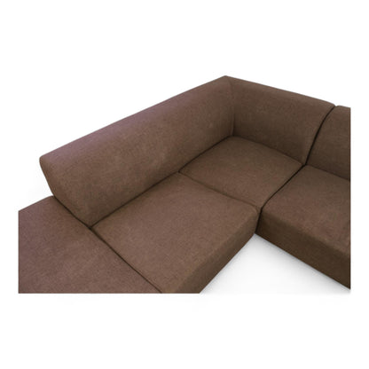 Nyrenset | Brun Bolia Seville hjørnesofa i brun tekstil med puff