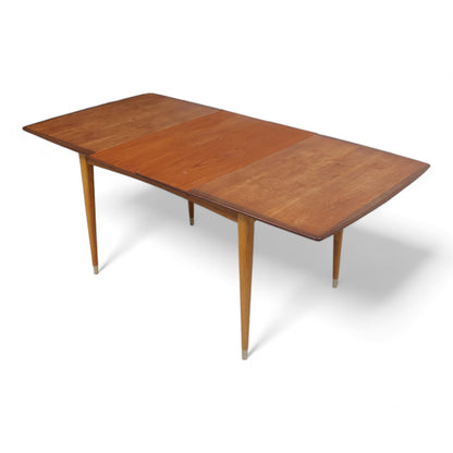 Vintage spisebord i teak med ileggsplater