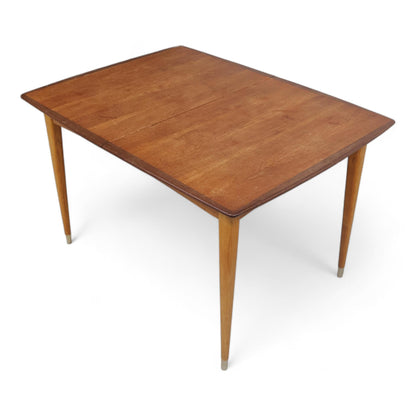 Vintage spisebord i teak med ileggsplater