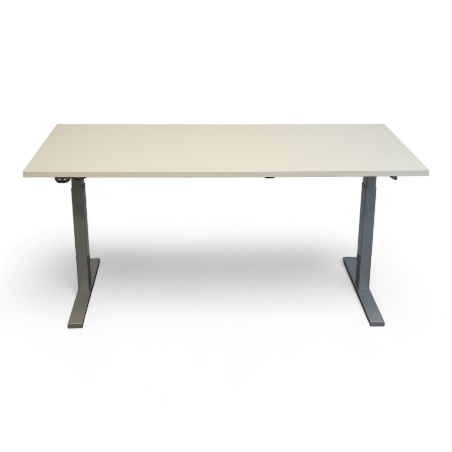 Nyrenset | Linak høydejusterbart skrivebord i hvitt og grått, 160x80cm