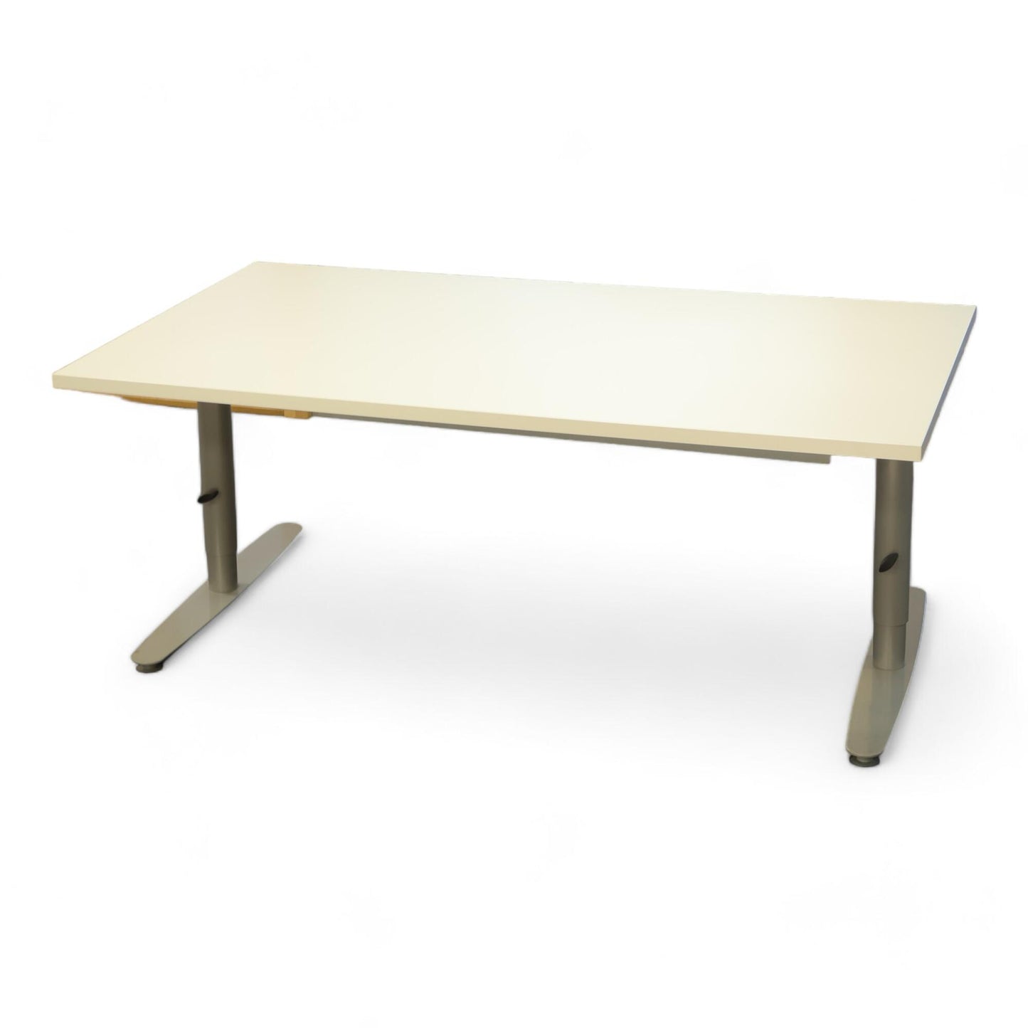 Nyrenset | Hvit/grått høydejusterbart skrivebord