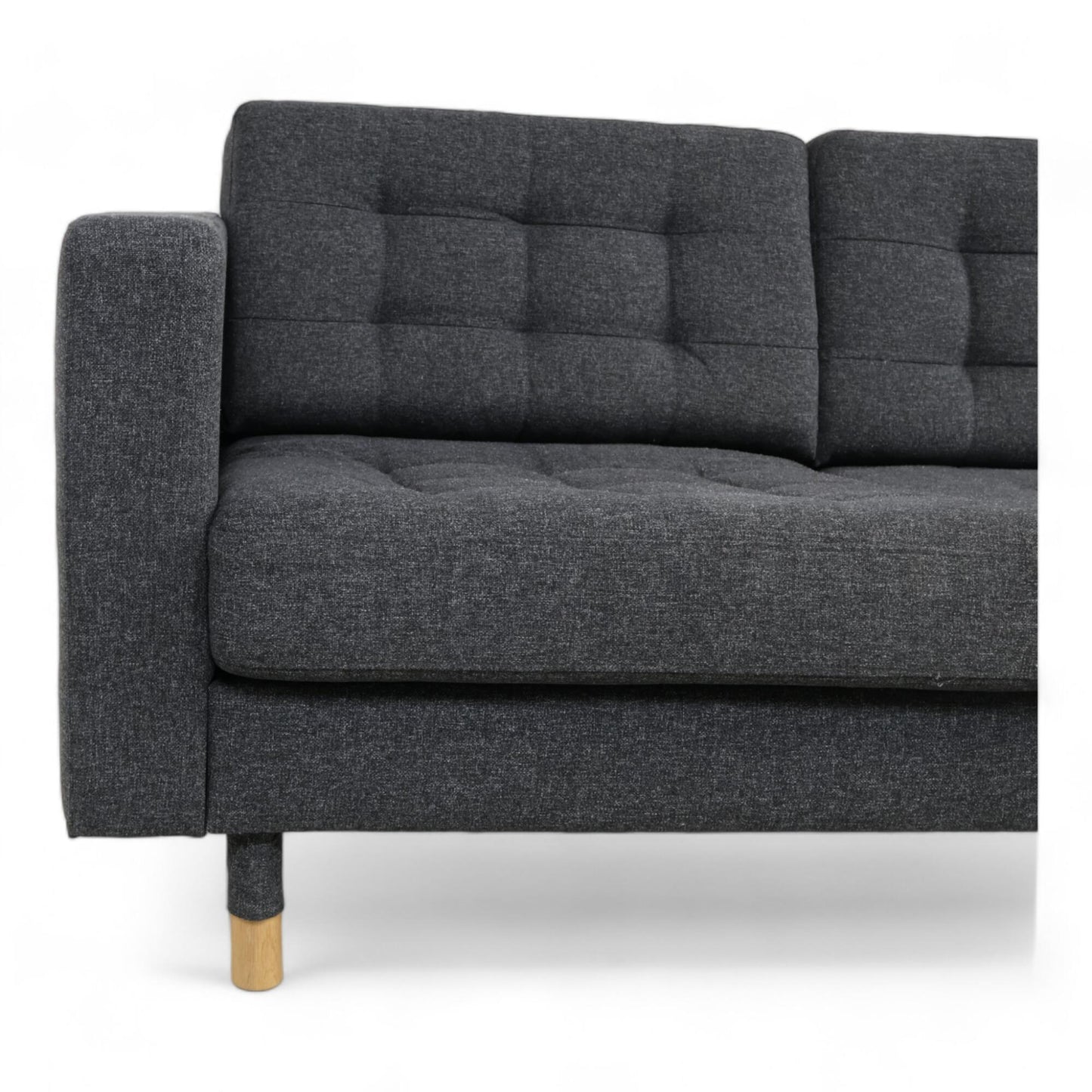 Nyrenset | Grå IKEA Landskrona sofa med sjeselong