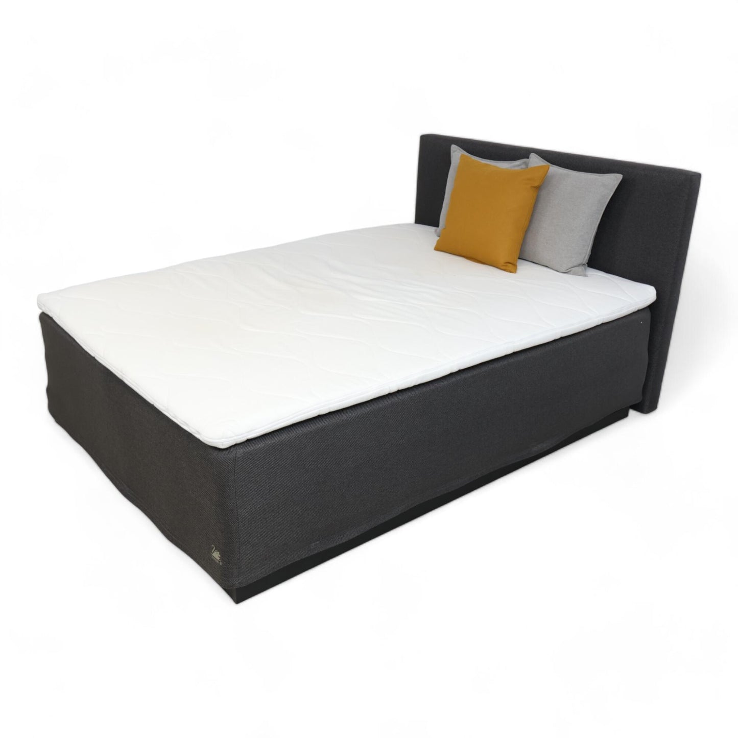 Nyrenset | Mørk grå Svane seng med gavl, 150x200