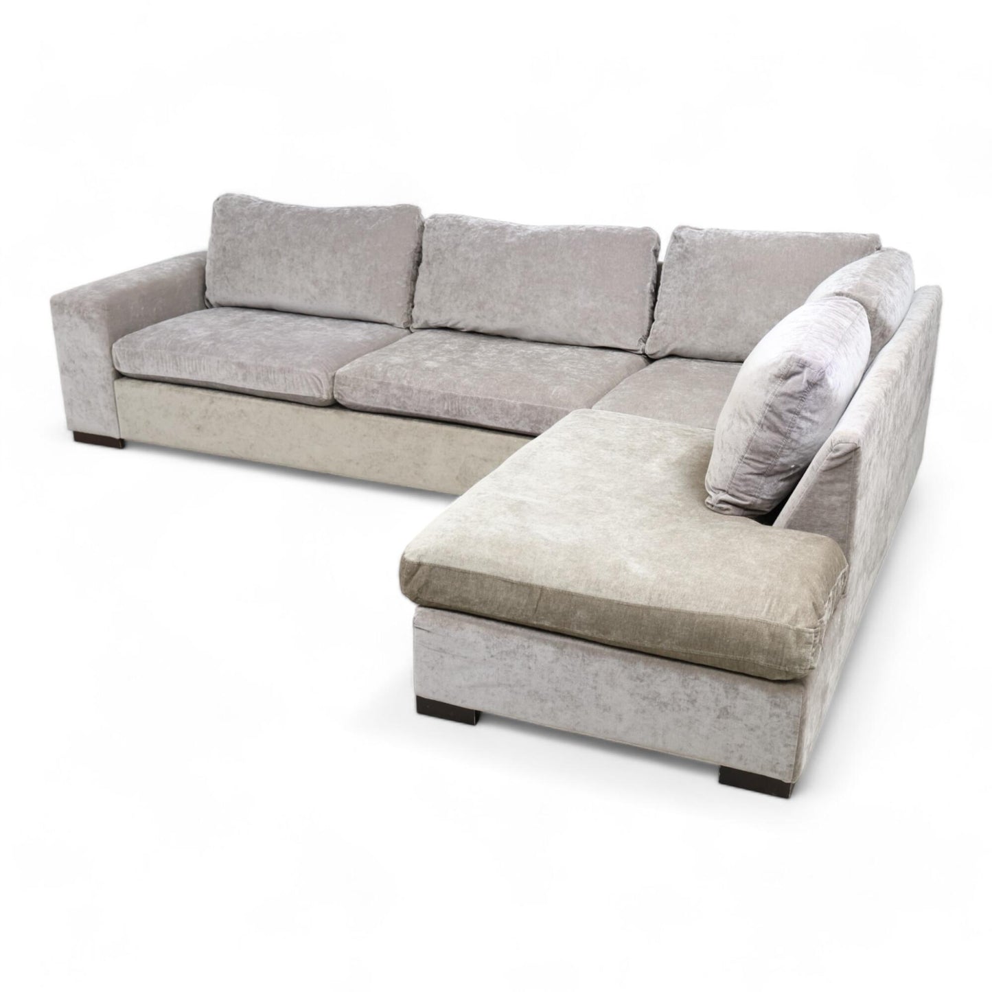 Nyrenset | Eros grå Bohus Hampton Velur sofa med sjeselong
