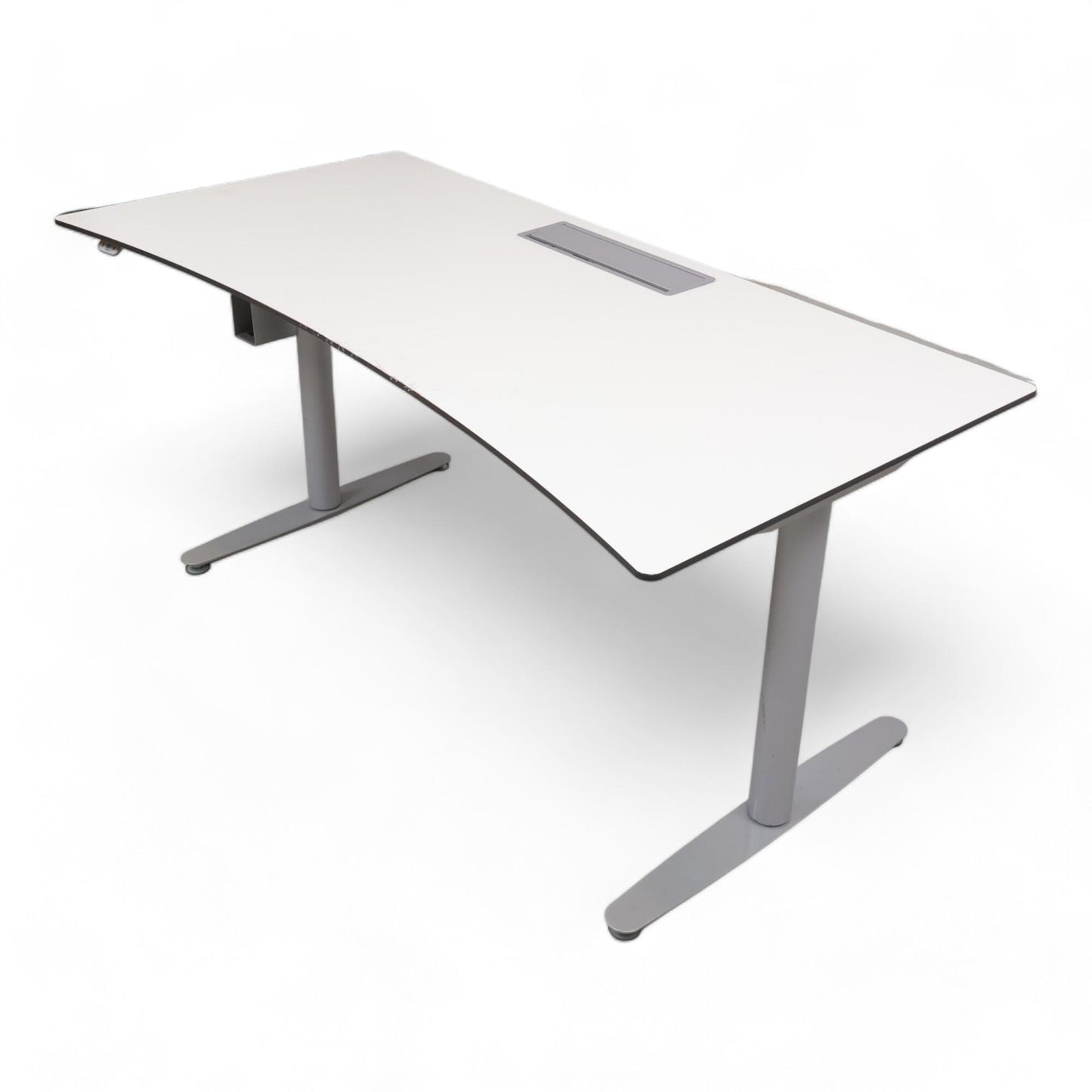 Kvalitetssikret | 160x80 cm, Elektrisk hev/senk skrivebord med magebue