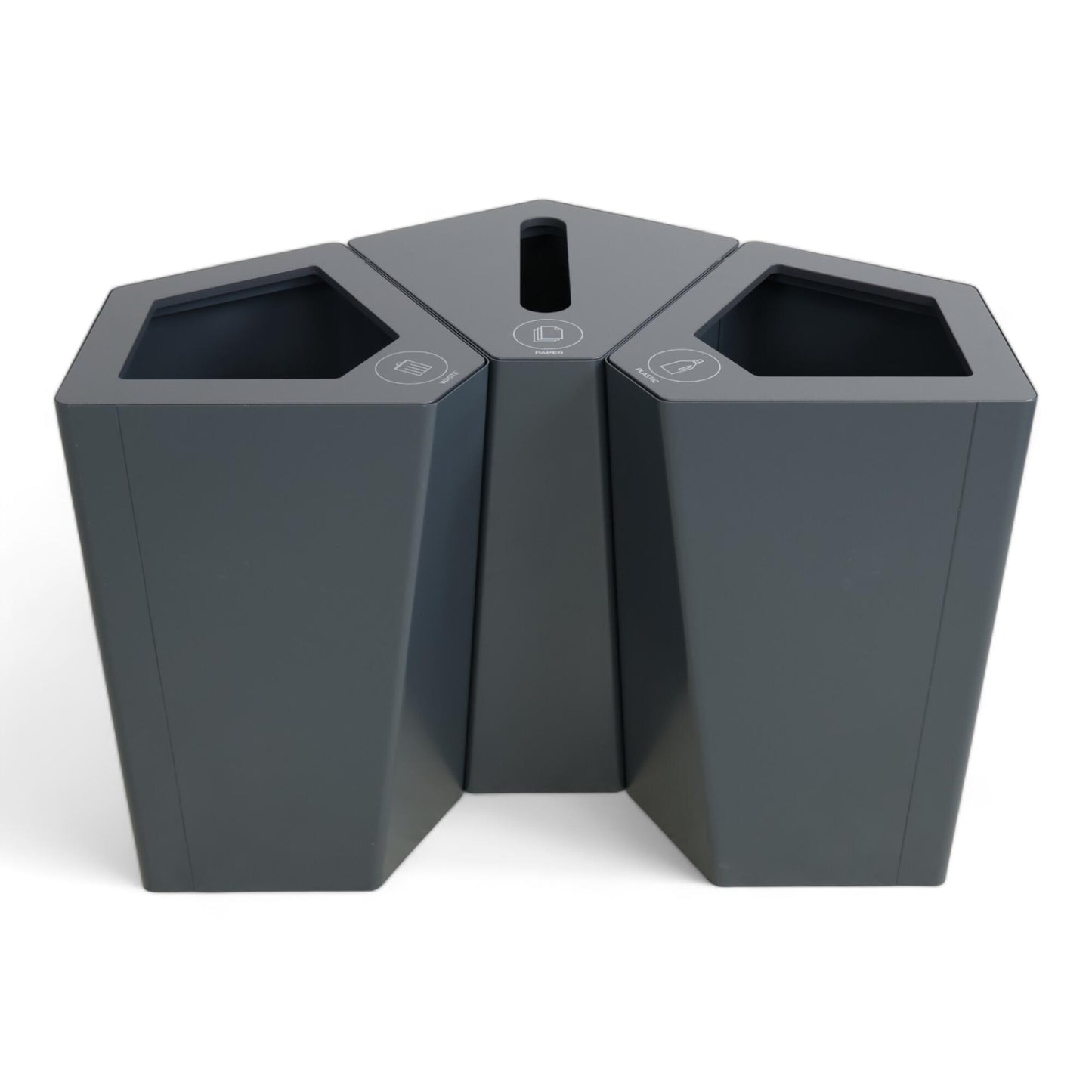 Nyrenset | Mørk grå Trece Søppelbøtter i Metall med Trelokk