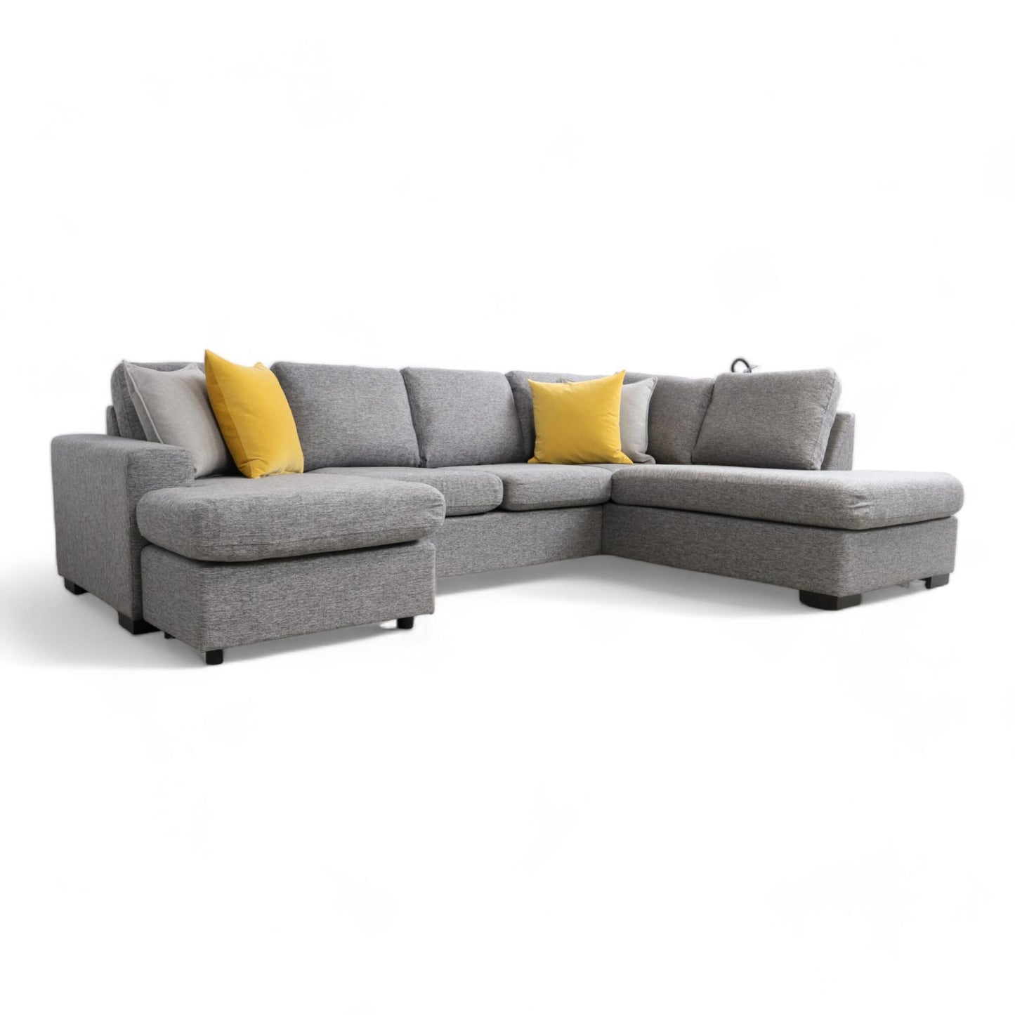 Nyrenset | Grå Max u-sofa med sjeselong fra Skeidar