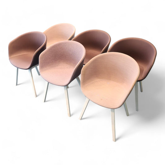 Nyrenset | 6 stk - Hay 'About a Chair' møteromsstoler i lilla/rosa