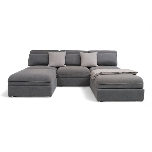 Nyrenset | Vallentuna modulsofa fra Ikea i grå tekstil