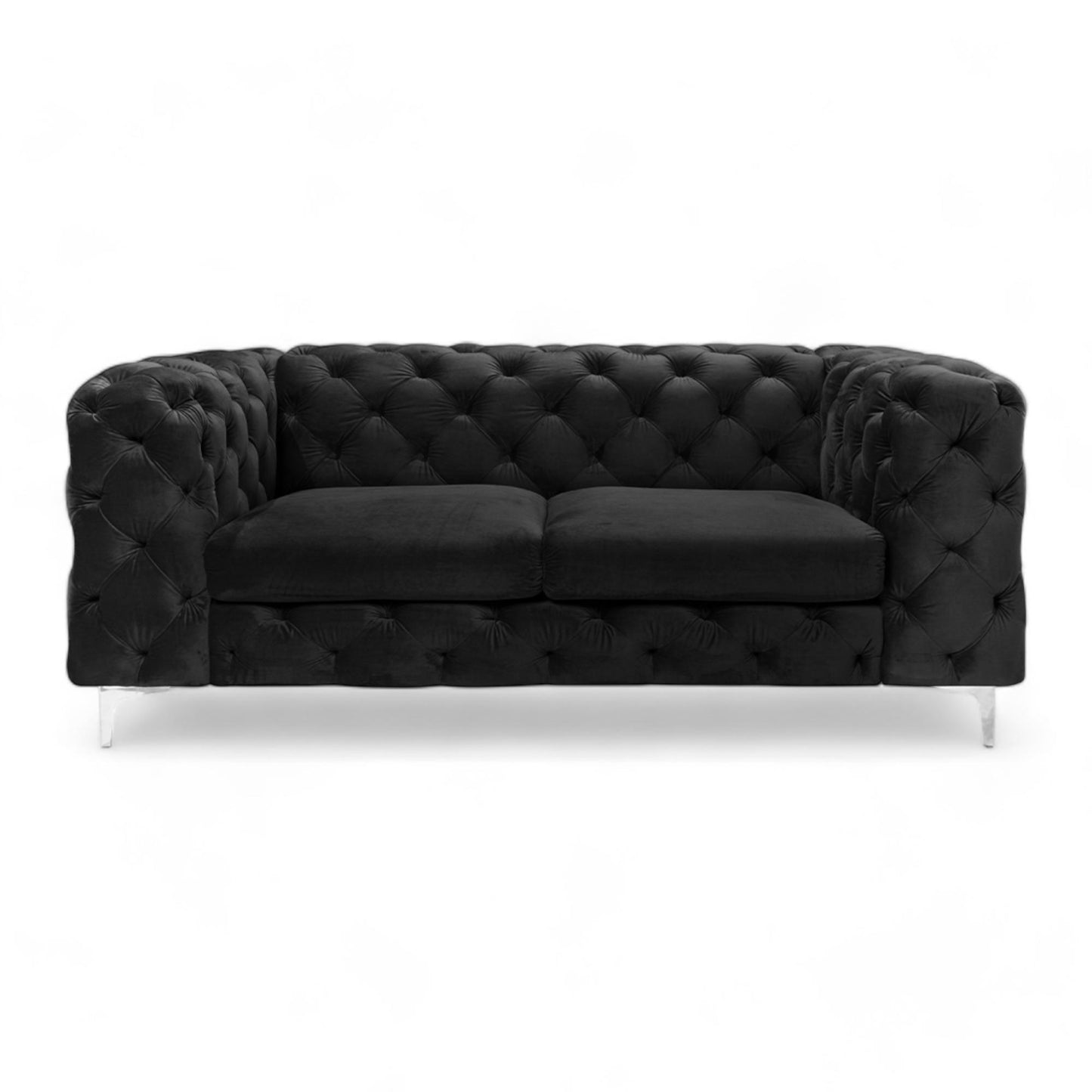 Nyrenset | Sort Bella 2-seter sofa i velur