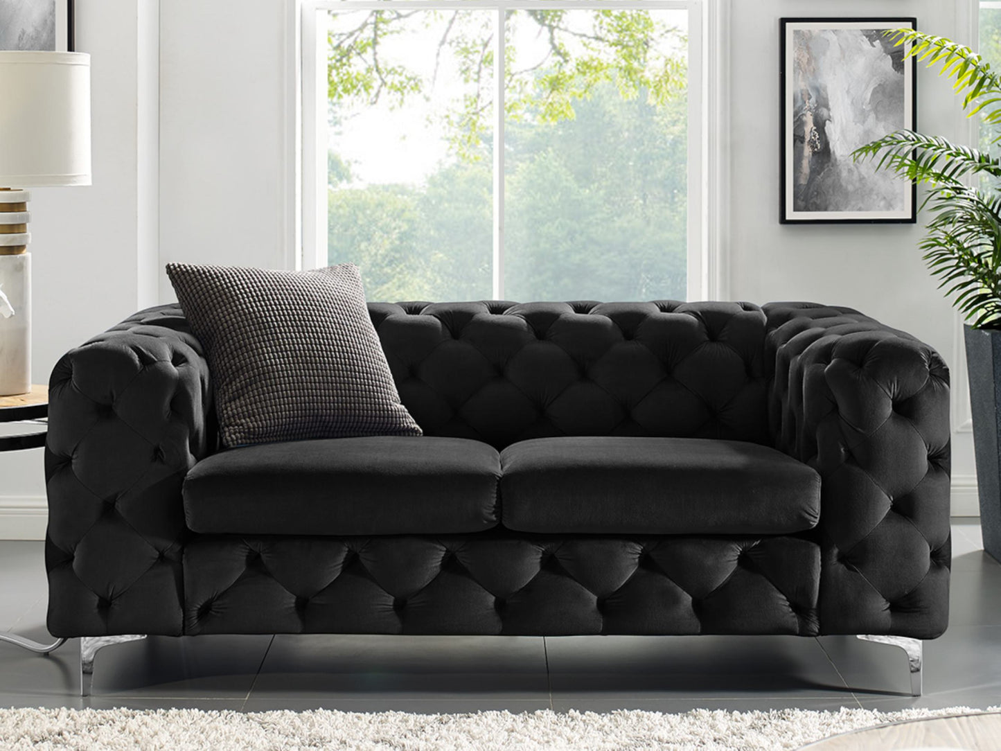 Nyrenset | Sort Bella 2-seter sofa i velur