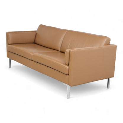 Nyrenset | Brun 3-seter sofa i skinn fra Hjellegjerde