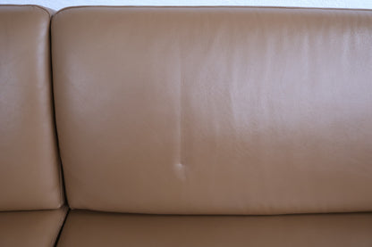 Nyrenset | Brun 3-seter sofa i skinn fra Hjellegjerde