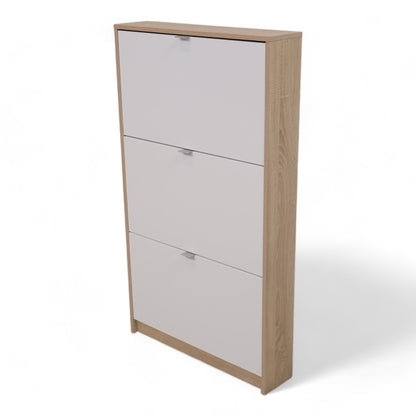 Hvit/tre skoskap fra Skeidar