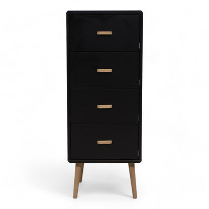 Mino kommode fra Bohus med fire skuffer i sort/eik