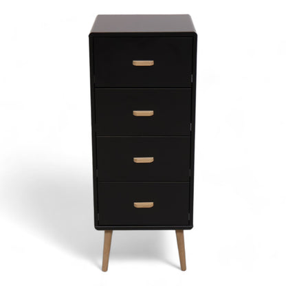 Mino kommode fra Bohus med fire skuffer i sort/eik