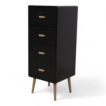 Mino kommode fra Bohus med fire skuffer i sort/eik