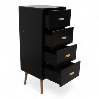 Mino kommode fra Bohus med fire skuffer i sort/eik