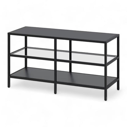 IKEA VITTSJÖ TV-benk, brunsvart/glass