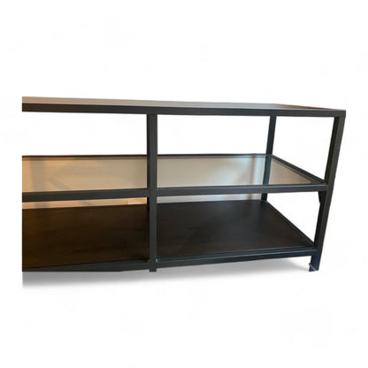 IKEA VITTSJÖ TV-benk, brunsvart/glass