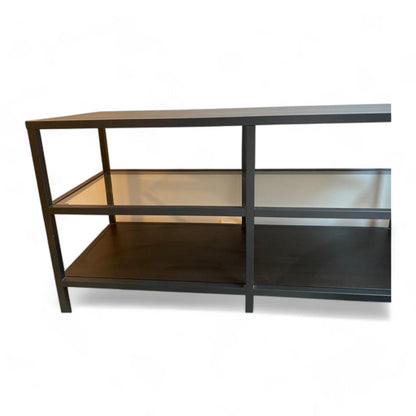 IKEA VITTSJÖ TV-benk, brunsvart/glass