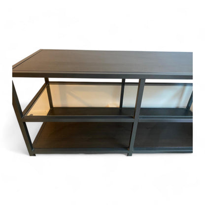 IKEA VITTSJÖ TV-benk, brunsvart/glass