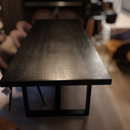 Sort/mørkebrun spisebord 260x100 cm